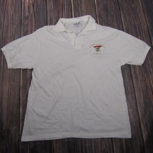 Vintage Print-Ons Queen Of Heaven School Shirt Mens XL White Polo Made USA